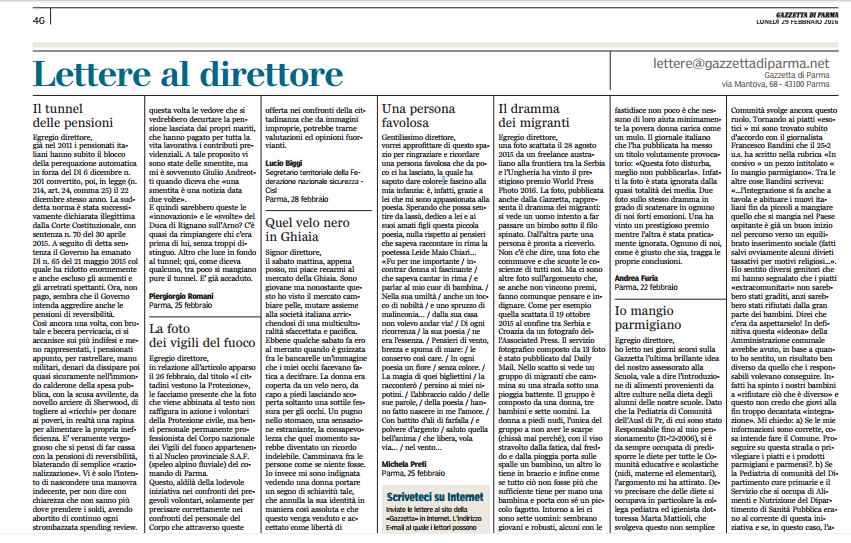 TRIGESIMO DELLA SCOMPARSA DI MIA MAMMA LEIDE CHIARI MAIO: IL RICORDO DI MICHELA PRETI SULLA GAZZETTA DI PARMA (29-02-2016)